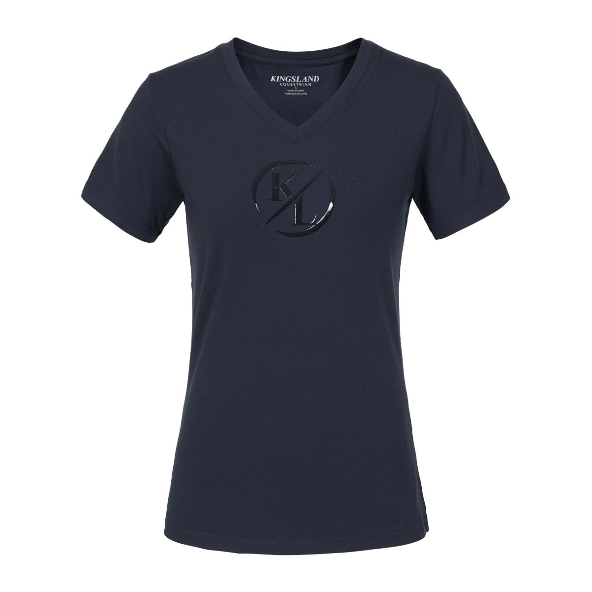 KINGSLAND KINGSLAND T-SHIRT DONNA MANICA CORTA COLLO A V MOD.KLOLANIA Blu abbigliamento da equitazione 09KING-2210203319 020NAVY 