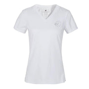 KINGSLAND KINGSLAND T-SHIRT DONNA MANICA CORTA COLLO A V MOD.KLOVELIA Bianco abbigliamento da equitazione 09KING-2210203321 000WHITE 