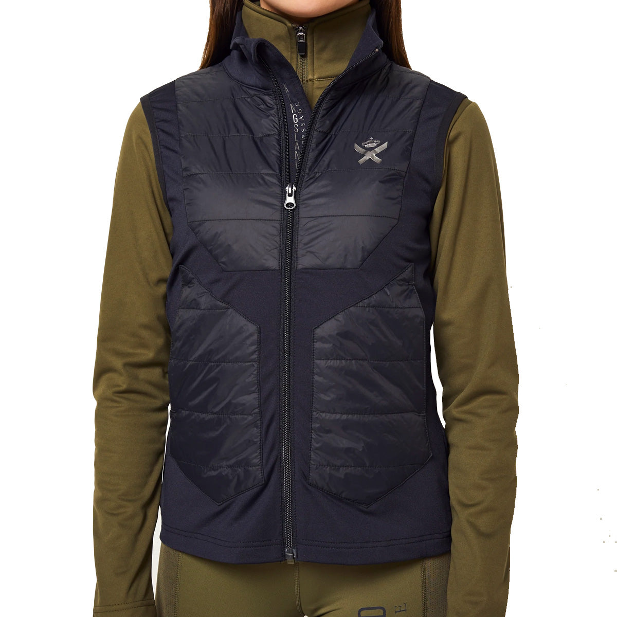 KINGSLAND KINGSLAND GILET SMANICATO DONNA FULL ZIP CON LOGO Blu gilet da equitazione 09KING-2260163403 020NAVY 