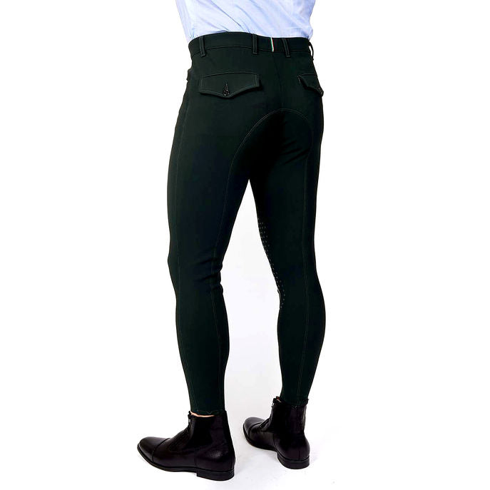 MASCHERONI SELLERIA Pantalone Da Equitazione Da Uomo Half Grip Roma Mascheroni Verde 09MA-04ROMA 313VERDONE 