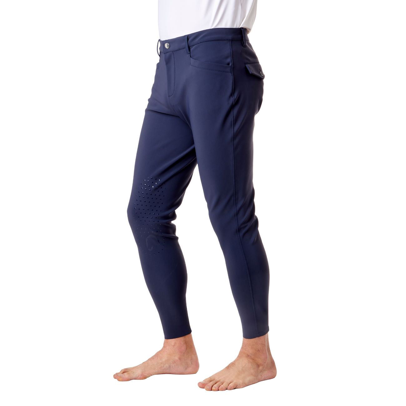 MASCHERONI SELLERIA Pantalone Da Equitazione Da Uomo Half Grip Roma Mascheroni Blu 09MA-04ROMA 342BLU 