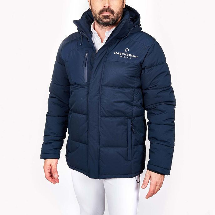 MASCHERONI SELLERIA Giubbotto Imbottito Da Uomo Con Cappuccio Mascheroni Selleria Blu 09MA-GIUBBOTTO-U NAVY 