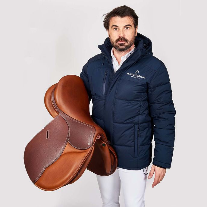 MASCHERONI SELLERIA Giubbotto Imbottito Da Uomo Con Cappuccio Mascheroni Selleria Blu 09MA-GIUBBOTTO-U NAVY 