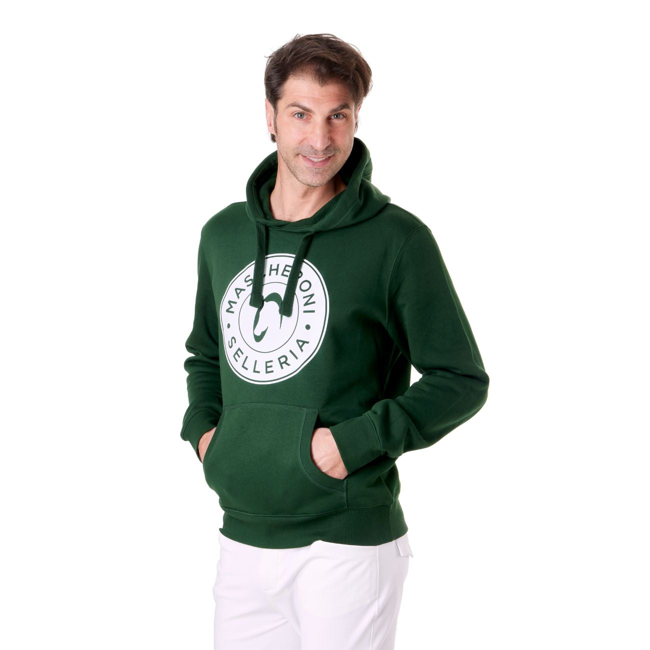 MASCHERONI SELLERIA Felpa Unisex Con Cappuccio Mascheroni 09MA-K489 VERDE 