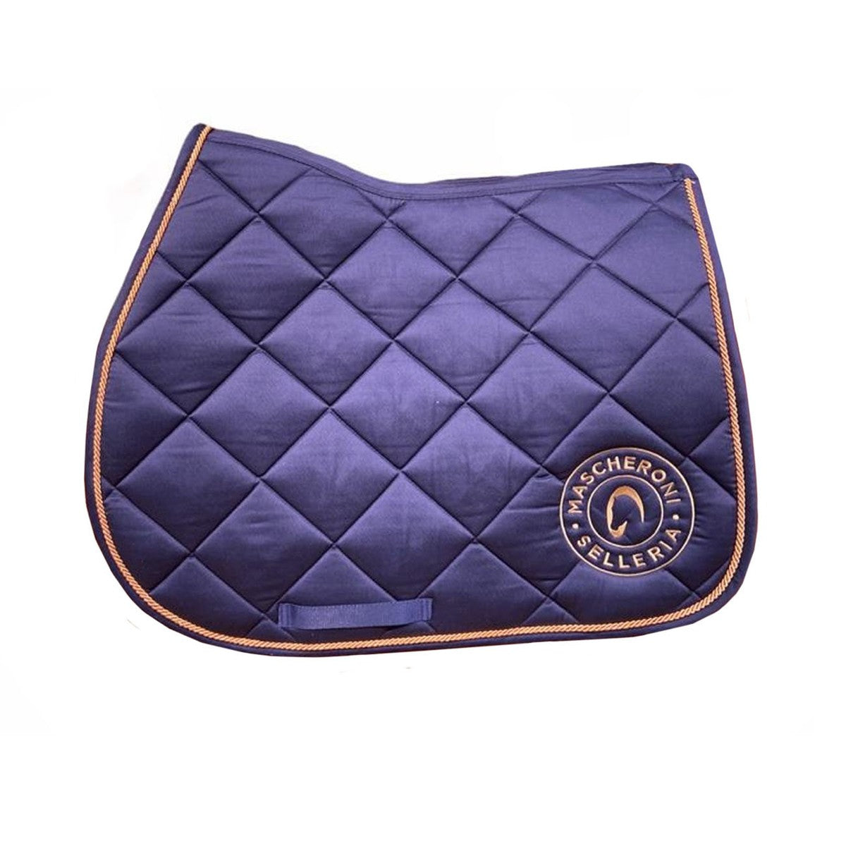MASCHERONI SELLERIA Sottosella Da Salto Con Logo Tondo Mascheroni Blu/Oro 09MA-SADDLEPAD NAVY-GOLD 