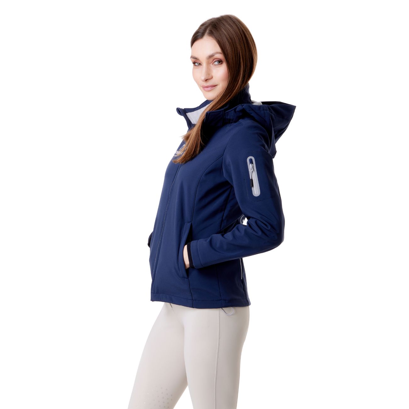 MASCHERONI SELLERIA Softshell Da Donna Full Zip Con Logo Tondo Sul Retro Mascheroni Selleria 10MA-19A5006-SZLN950 BLACK BLUE 