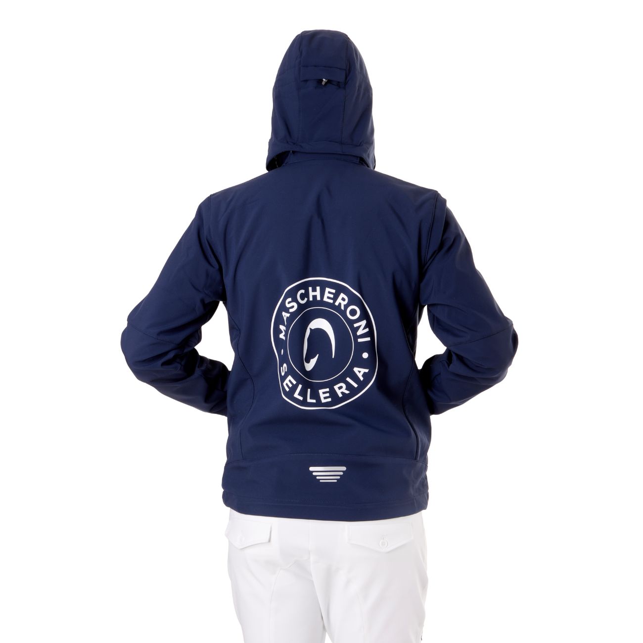 MASCHERONI SELLERIA Softshell Da Uomo Full Zip Con Logo Tondo Sul Retro Mascheroni Selleria 10MA-1A01787N-SZLN950 BLACK BLUE 