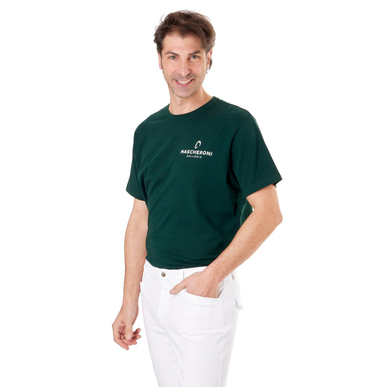MASCHERONI SELLERIA T-shirt Da Uomo Con Logo Mascheroni Selleria 21MA-T-SHIRT-U VERDE 