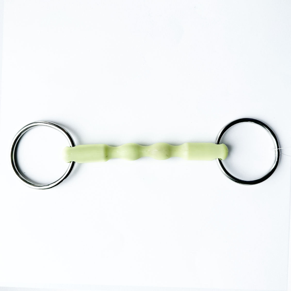 EQUINE HORSE Filetto Ad Anelli Intero Con Canna In Gomma Bianca Equine Horse 30MA-2 PLASTICA 