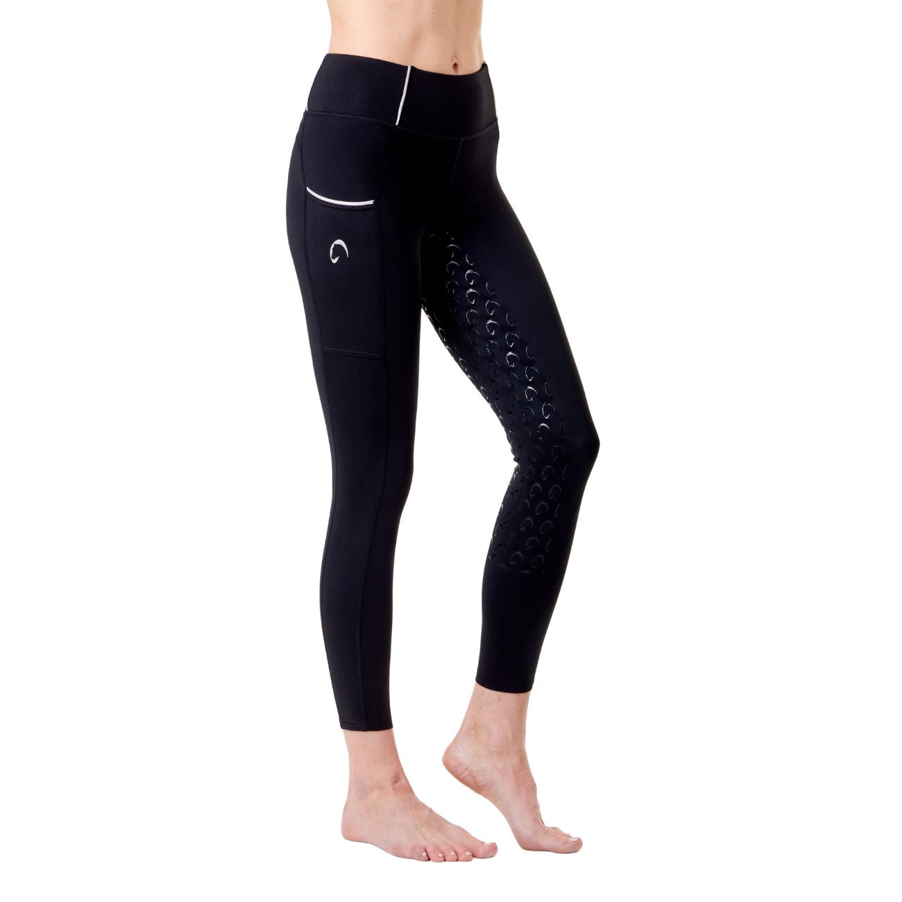 MASCHERONI SELLERIA Leggings Da Donna Full Grip Arezzo Mascheroni Nero/Argento 30MA-AREZZO BLACK/SILVER 