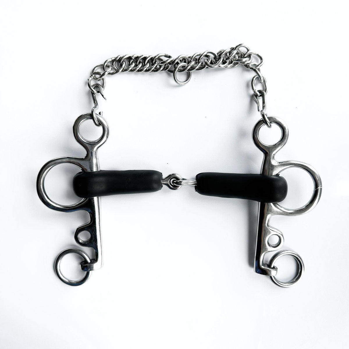 EQUINE HORSE EQUINE HORSE Pelham spezzato in 2 in gomma leva lunga INOX imboccatura per equitazione (30MA-#46) 30MA-#46 INOX 
