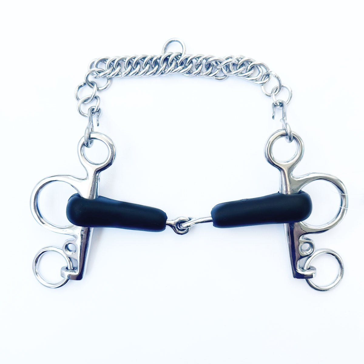 EQUINE HORSE EQUINE HORSE Pelham spezzato in 2 in gomma leva corta INOX imboccatura per equitazione (30MA-#47GOMMA) 30MA-#47 GOMMA 