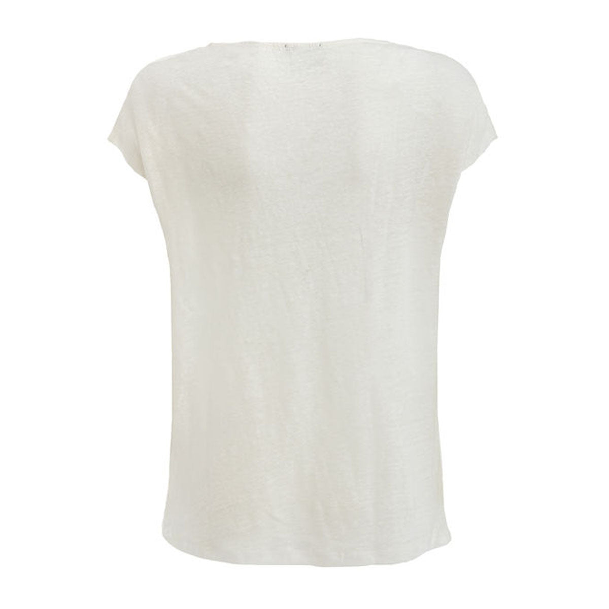 MASCHERONI SELLERIA T-shirt Da Donna In Linio Con Scollo A V Mascheroni Bianco MASCHERONI-NS321 IVORY 