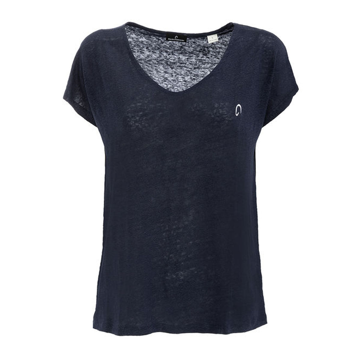 MASCHERONI SELLERIA T-shirt Da Donna In Linio Con Scollo A V Mascheroni Blu MASCHERONI-NS321 NAVYBLUE 