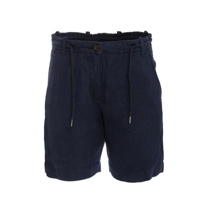 MASCHERONI SELLERIA Shorts In Lino Uomo Mascheroni Blu MASCHERONI-NS720 NAVY BLUE 