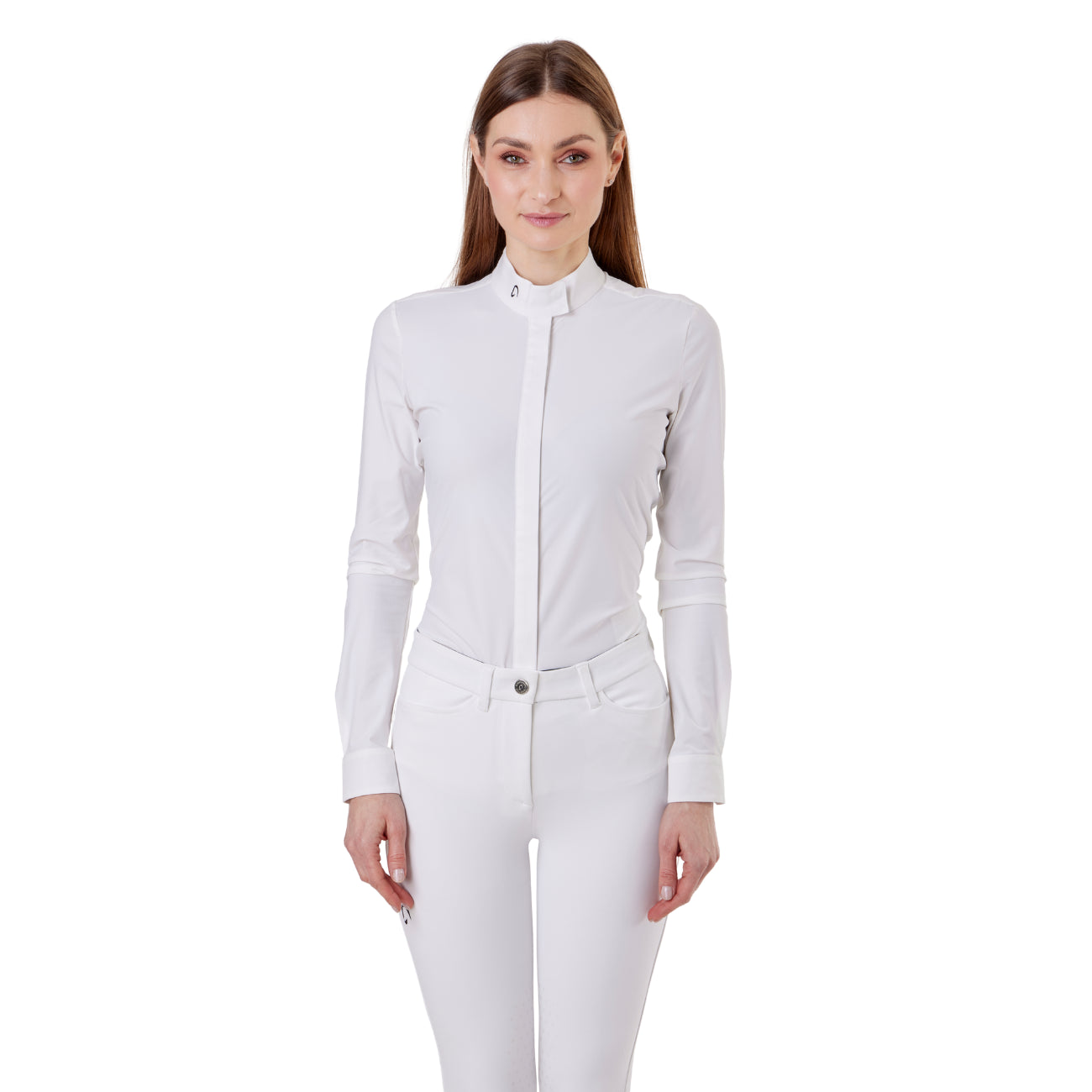 MASCHERONI SELLERIA Camicia Da Concorso Da Donna A Manica Lunga Mascheroni MASDCML01 WHITE 