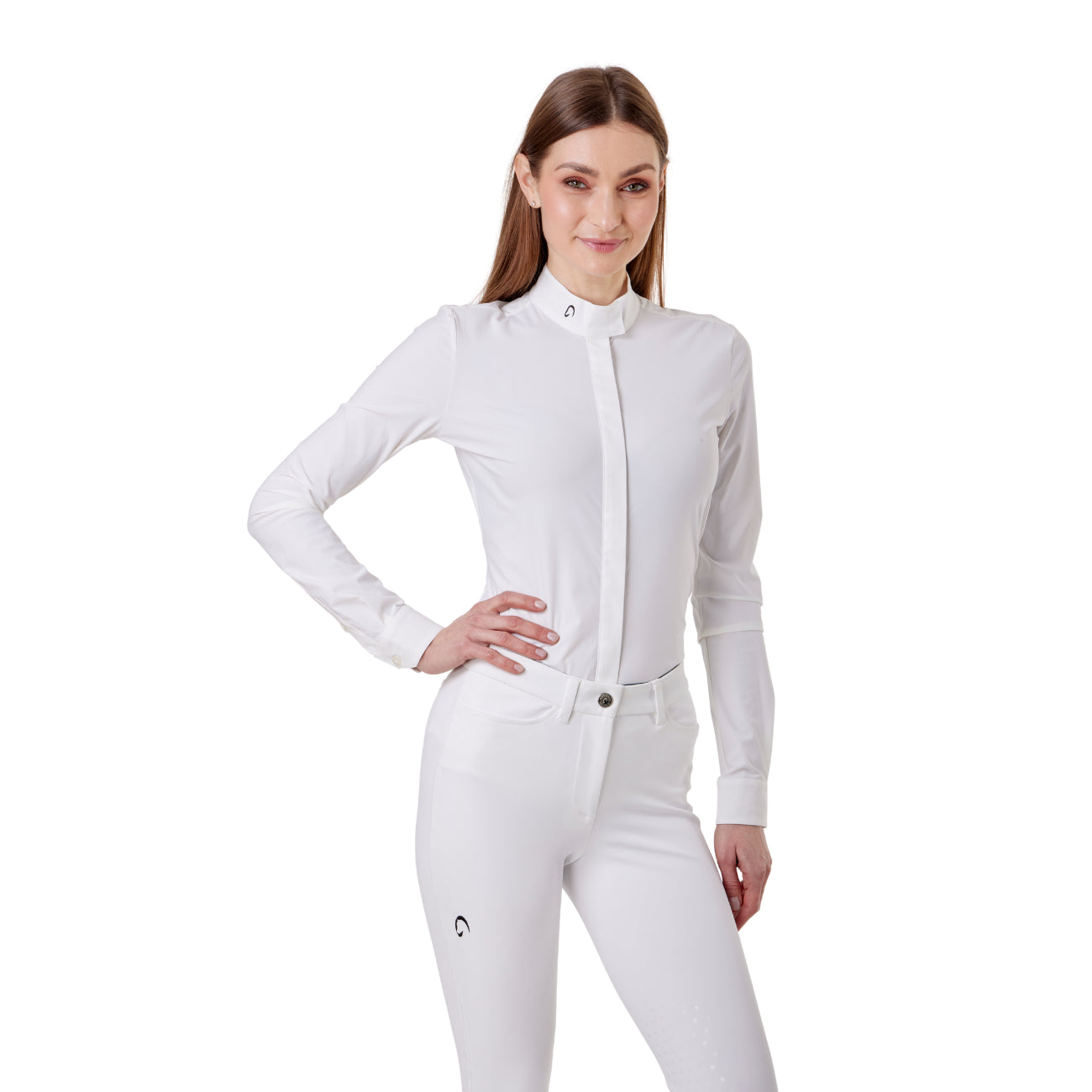 MASCHERONI SELLERIA Camicia Da Concorso Da Donna A Manica Lunga Mascheroni MASDCML01 WHITE 