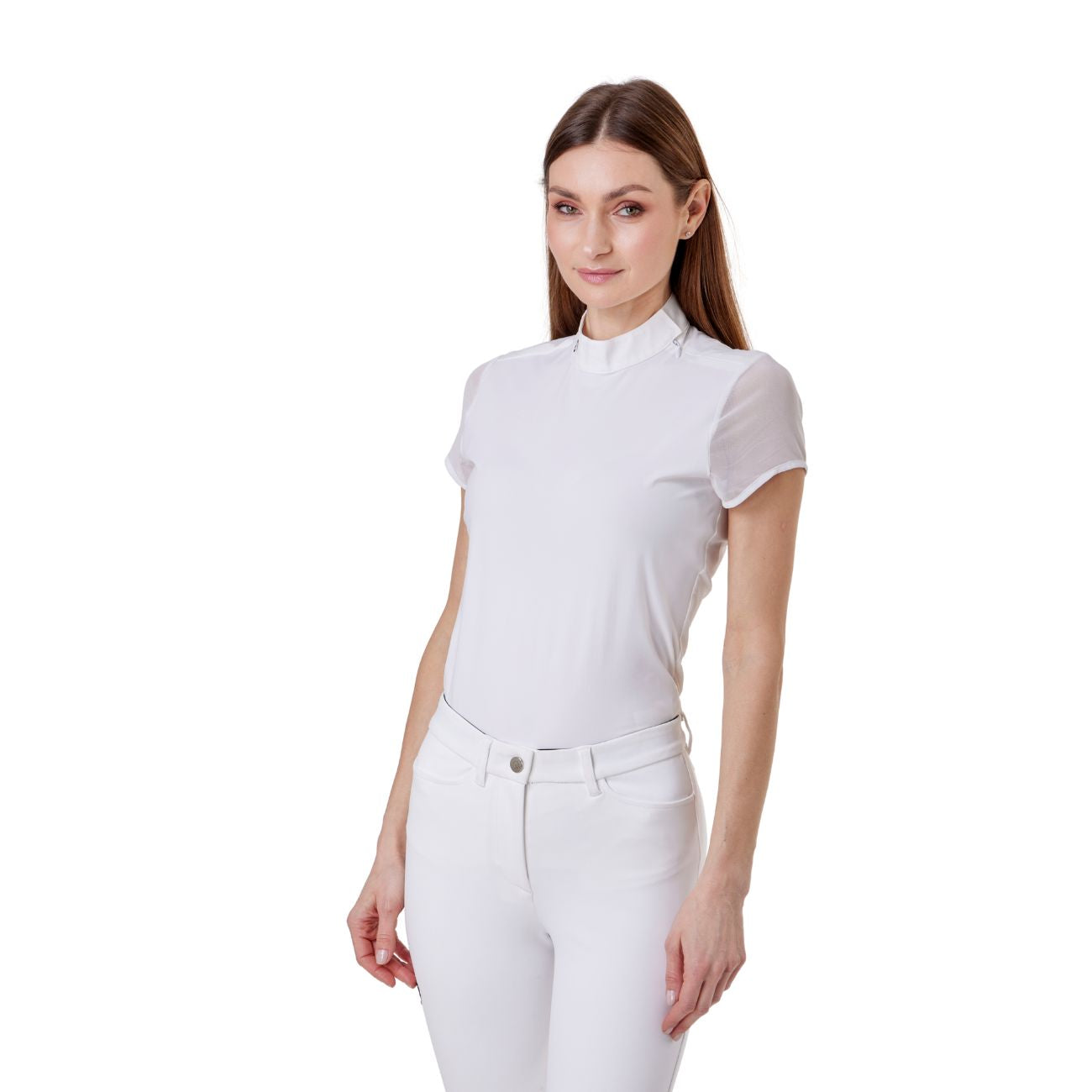 MASCHERONI SELLERIA Polo Da Concorso Donna Manica Corta Mascheroni MASDPMC01 WHITE 