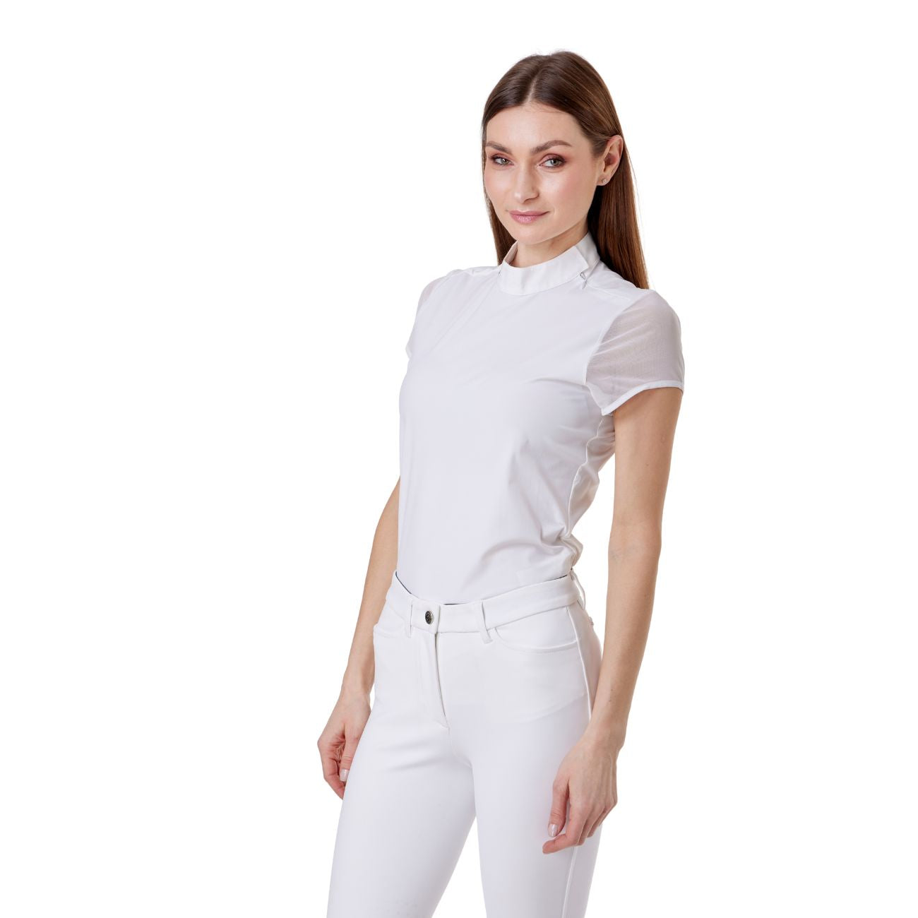 MASCHERONI SELLERIA Polo Da Concorso Donna Manica Corta Mascheroni MASDPMC01 WHITE 