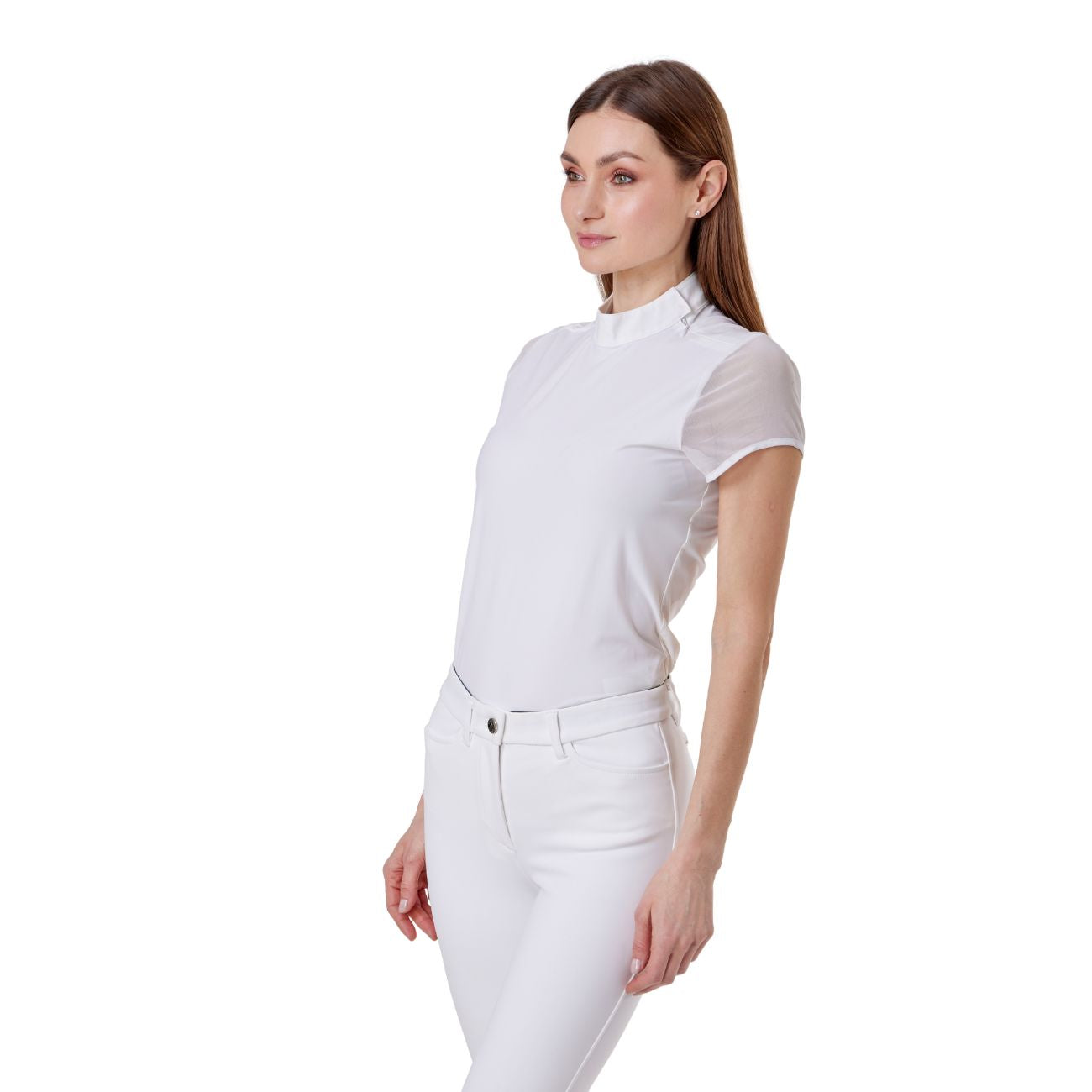 MASCHERONI SELLERIA Polo Da Concorso Donna Manica Corta Mascheroni MASDPMC01 WHITE 