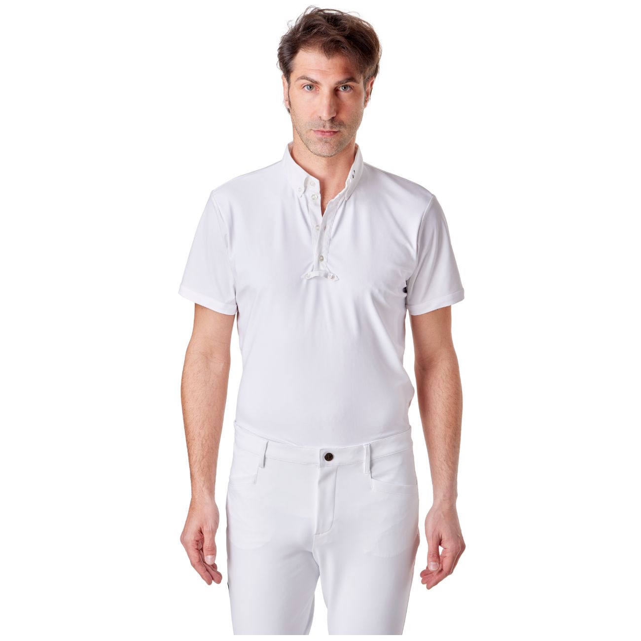 MASCHERONI SELLERIA Polo Da Concorso Da Uomo A Manica Corta Mascheroni MASUPMC02 WHITE 