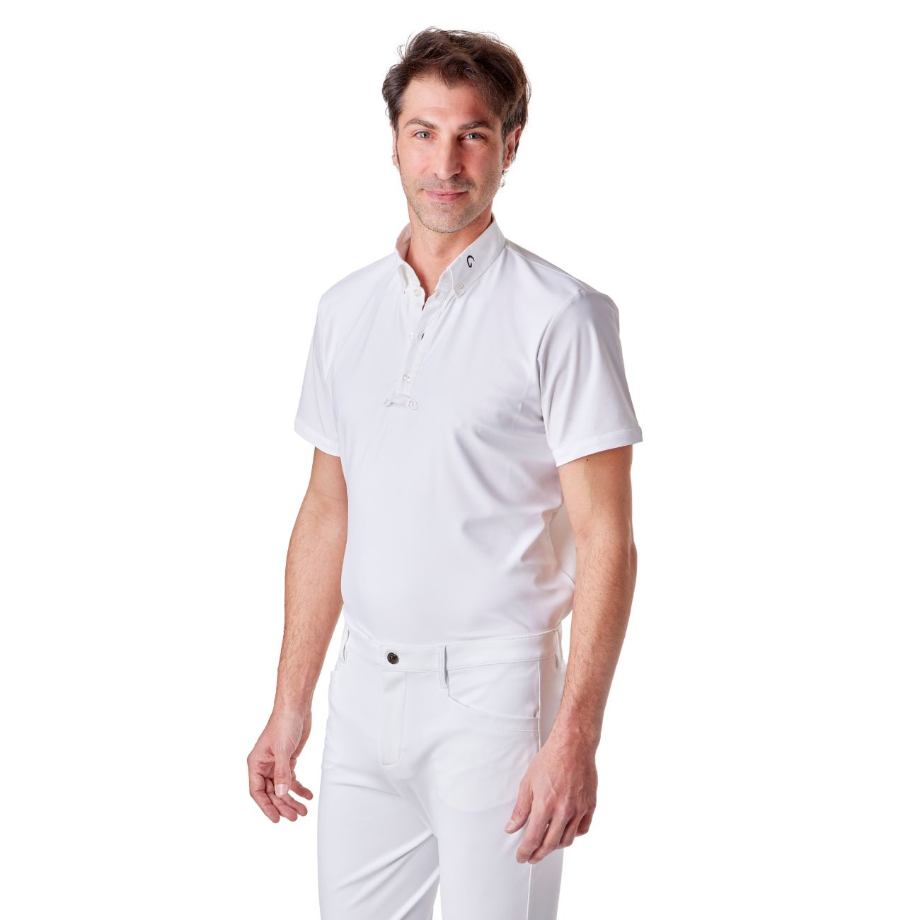 MASCHERONI SELLERIA Polo Da Concorso Da Uomo A Manica Corta Mascheroni MASUPMC02 WHITE 