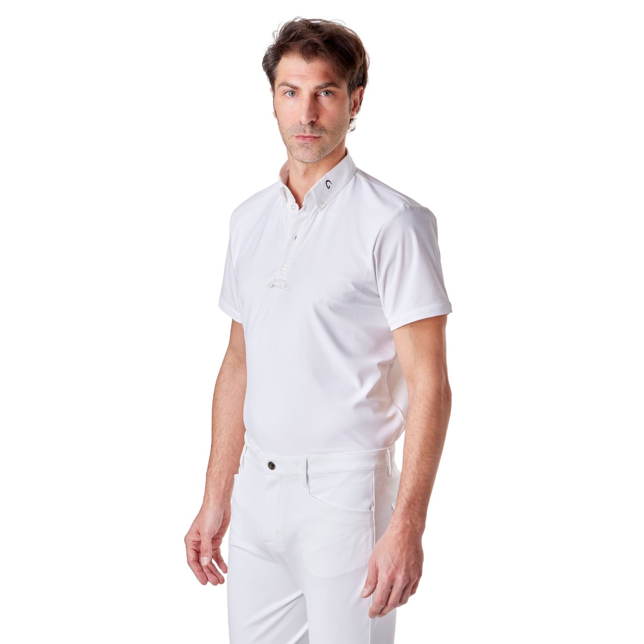 MASCHERONI SELLERIA Polo Da Concorso Da Uomo A Manica Corta Mascheroni MASUPMC02 WHITE 