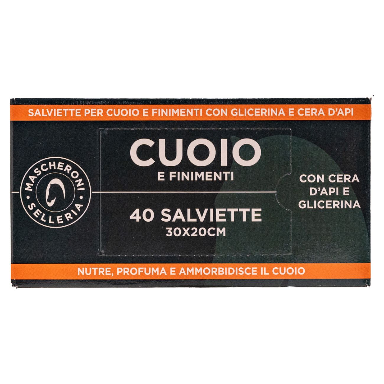 MASCHERONI SELLERIA SALVIETTE PROFUMATE PER CUOIO E FINIMENTI - 40PZ MC0010 NEUTRO 