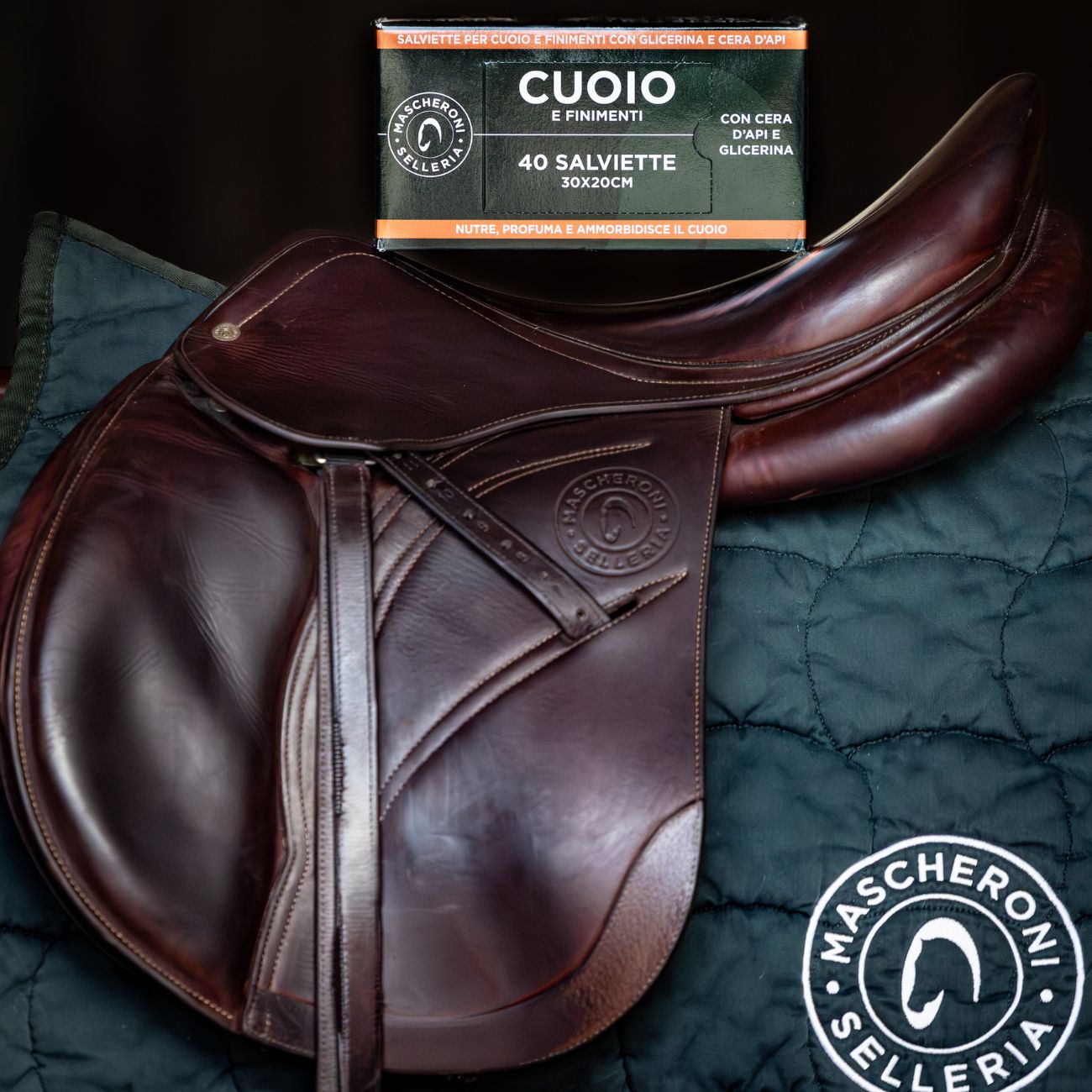 MASCHERONI SELLERIA SALVIETTE PROFUMATE PER CUOIO E FINIMENTI - 40PZ MC0010 NEUTRO 