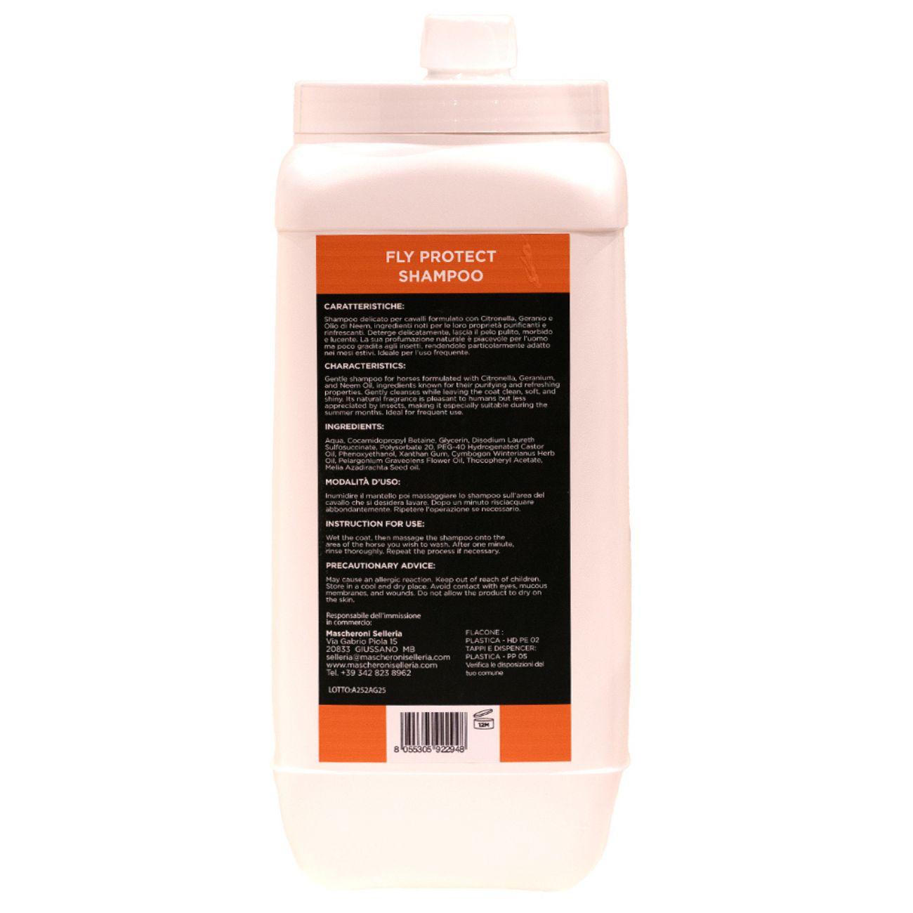 MASCHERONI SELLERIA FLY PROTECT SHAMPOO - 2,5L MC0023 NEUTRO 