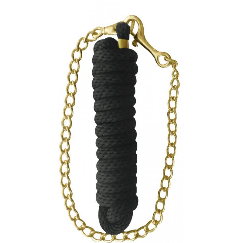 NORTON NORTON Lunghina Color Con Catena 70Cm Norton Black Lunghine 520032 002 BLACK ROPE/BRASS CHAIN 