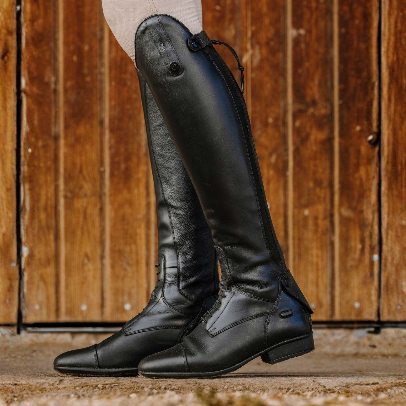 NORTON Stivali Alti In Pelle Con Lacci Riding World 918128 BLACK 