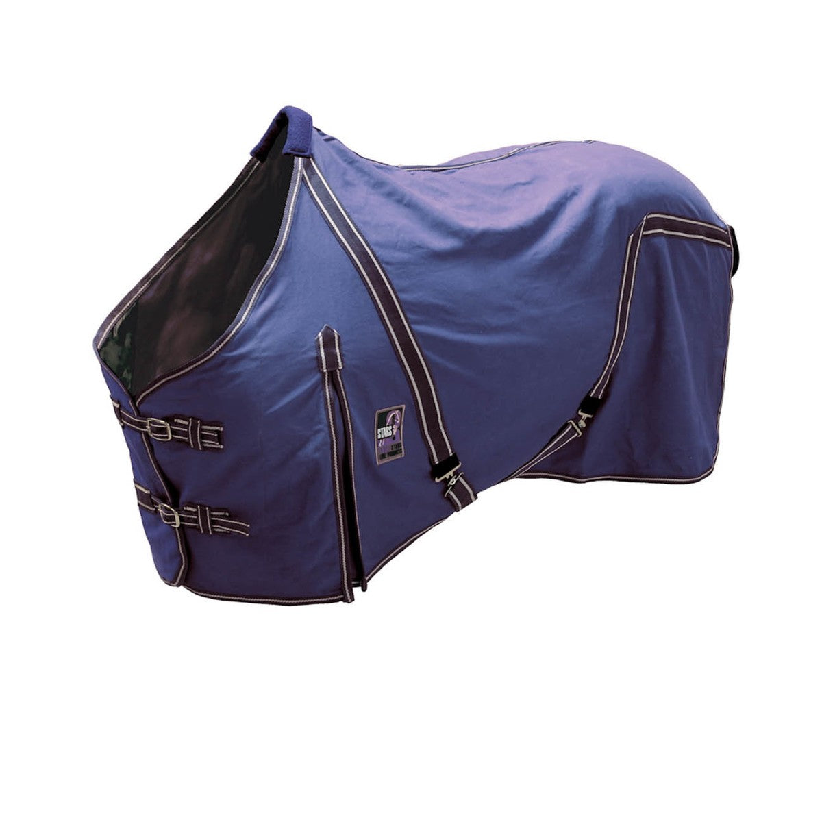 SARTORE COPERTA IN COTONE CON CINGHIE E SOFFIETTI LATERALI 09SA44111 BLU 