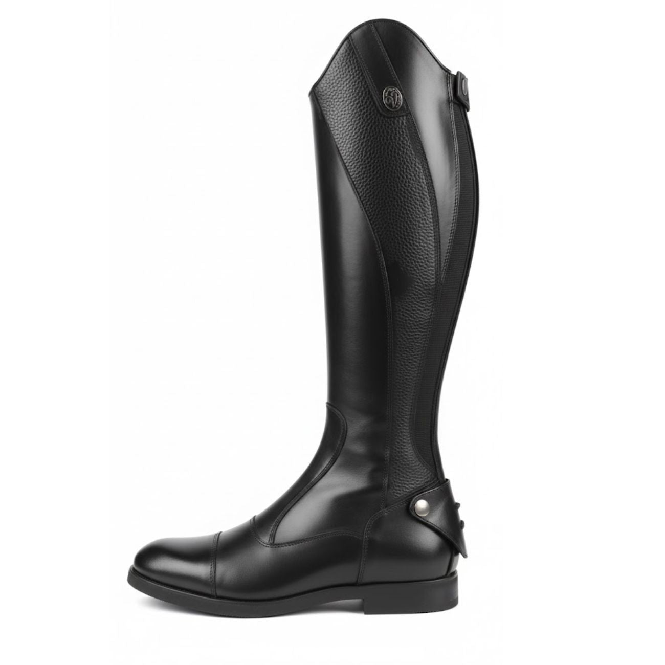 STIVALERIA VALENTINI Stivale In Pelle Con Inserto In Pelle Martellata 070 NERO 