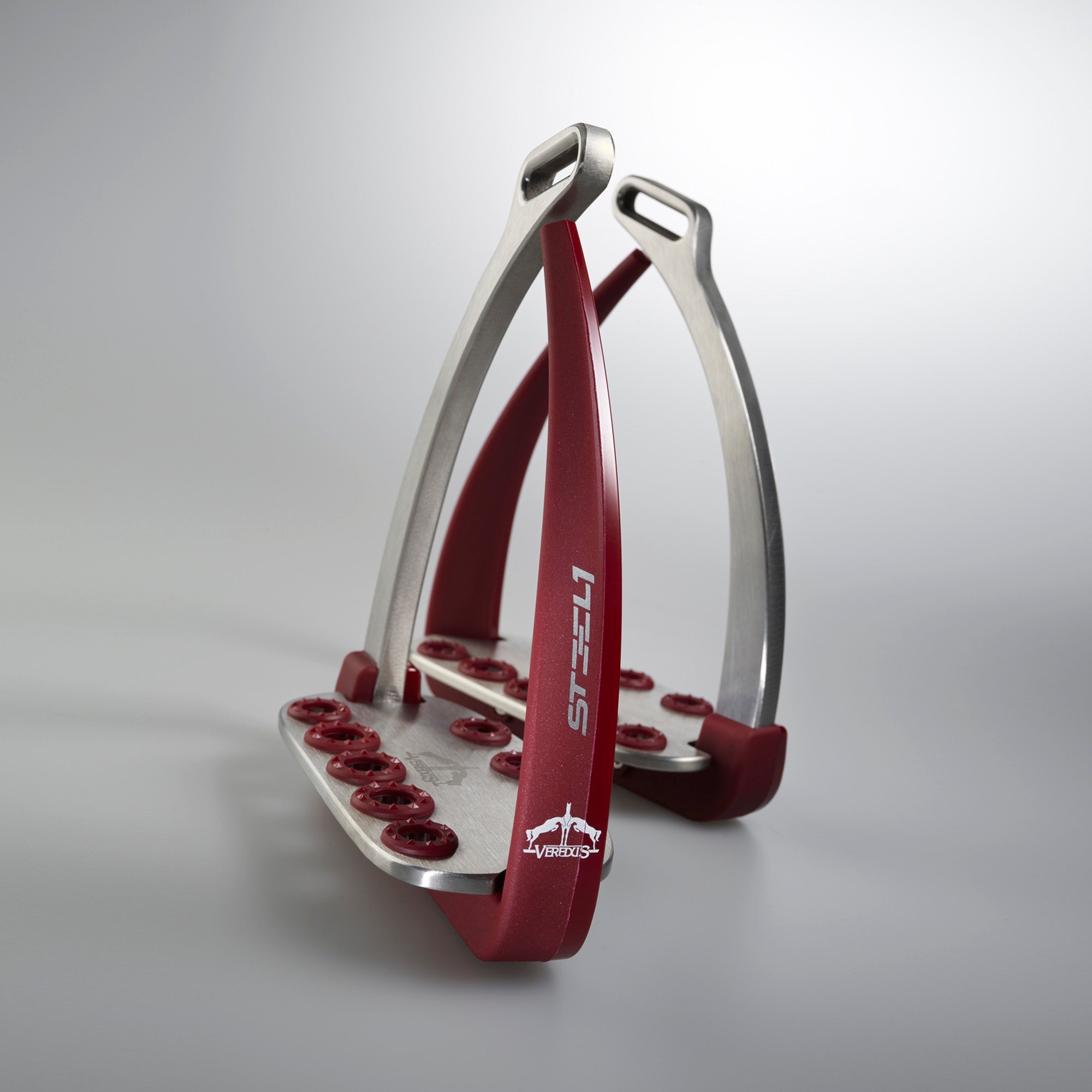 VEREDUS Vita Stirrup-Steel 1 Veredus Silver/Bordeaux VSS4 B-SILVER/BORDEAUX 