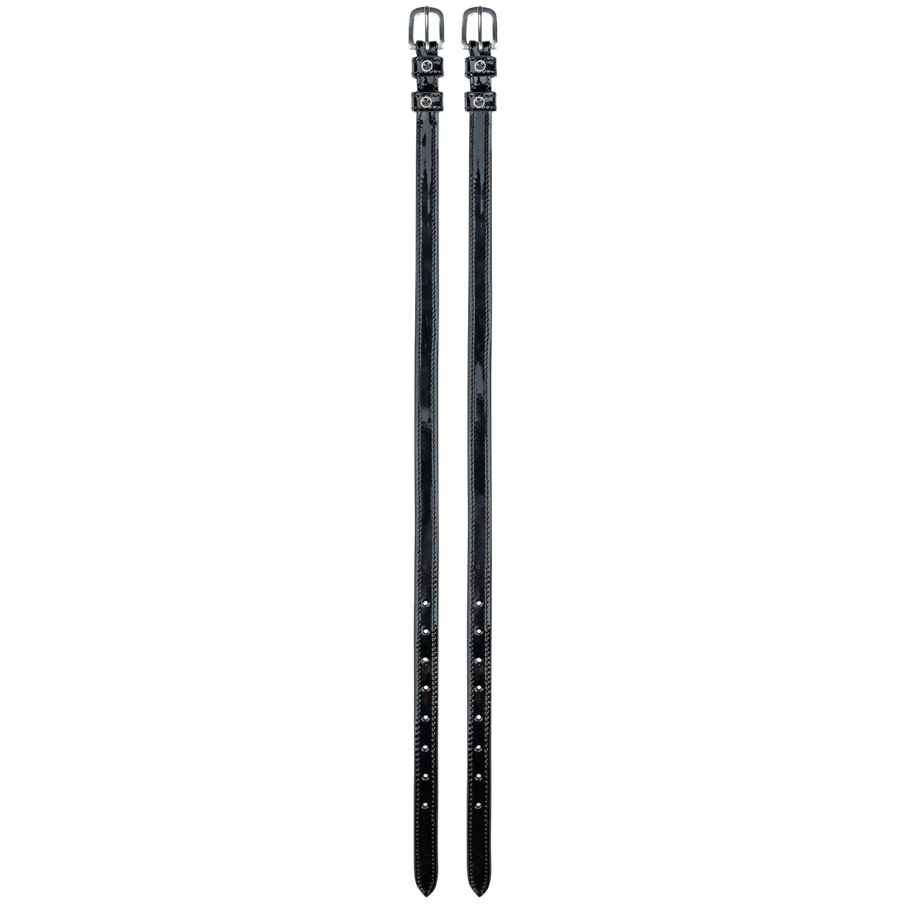 WALDHAUSEN Cinturini Per Speroni 47cm In Pelle Lucida Con Strass 13825 NERO 