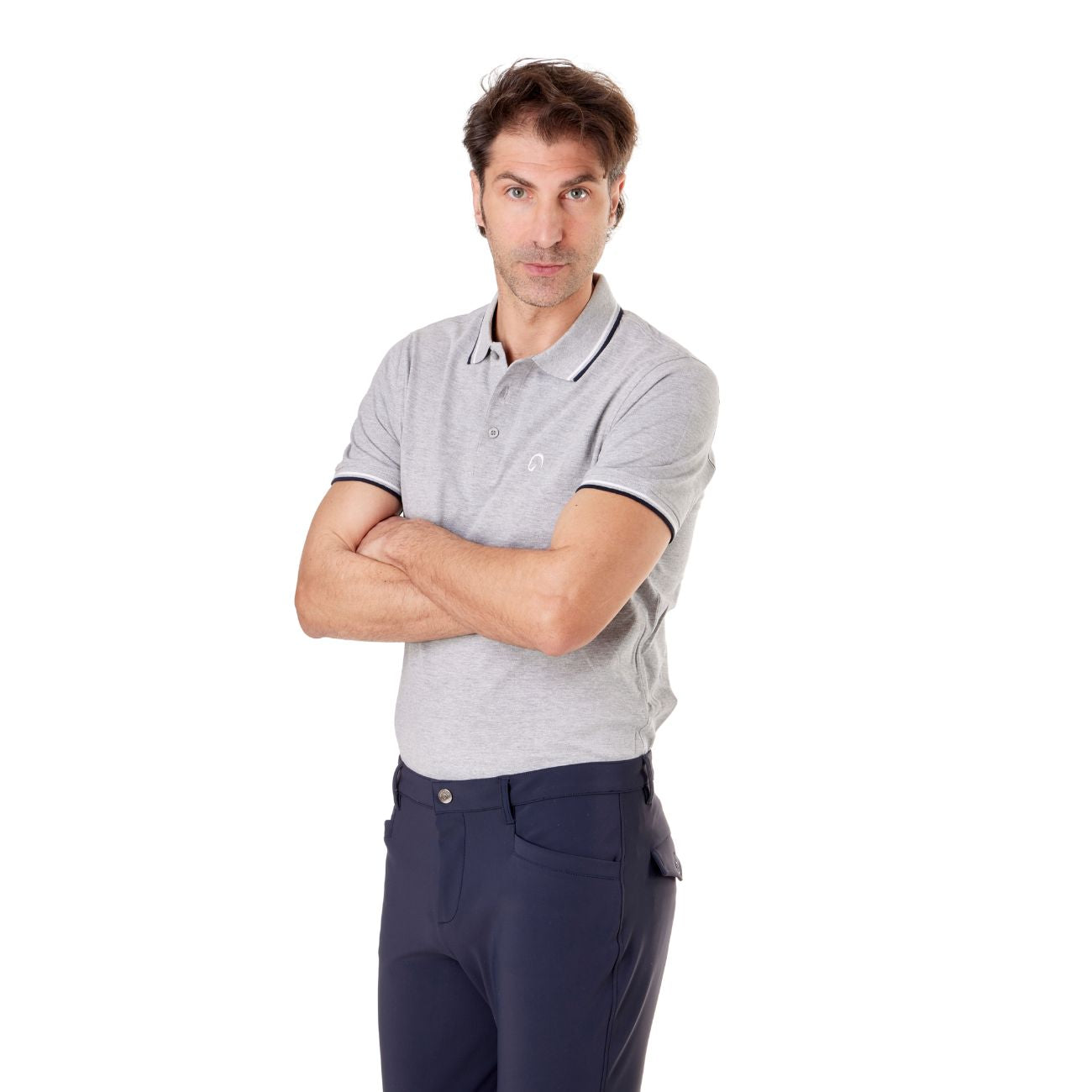 MASCHERONI SELLERIA Polo Da Uomo A Manica Corta Con Profili Mascheroni MASCHERONI/HS250K GREY 