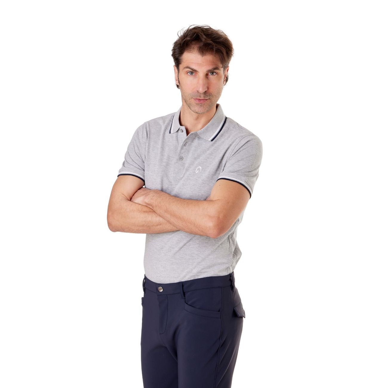 MASCHERONI SELLERIA Polo Da Uomo A Manica Corta Con Profili Mascheroni MASCHERONI/HS250K GREY 