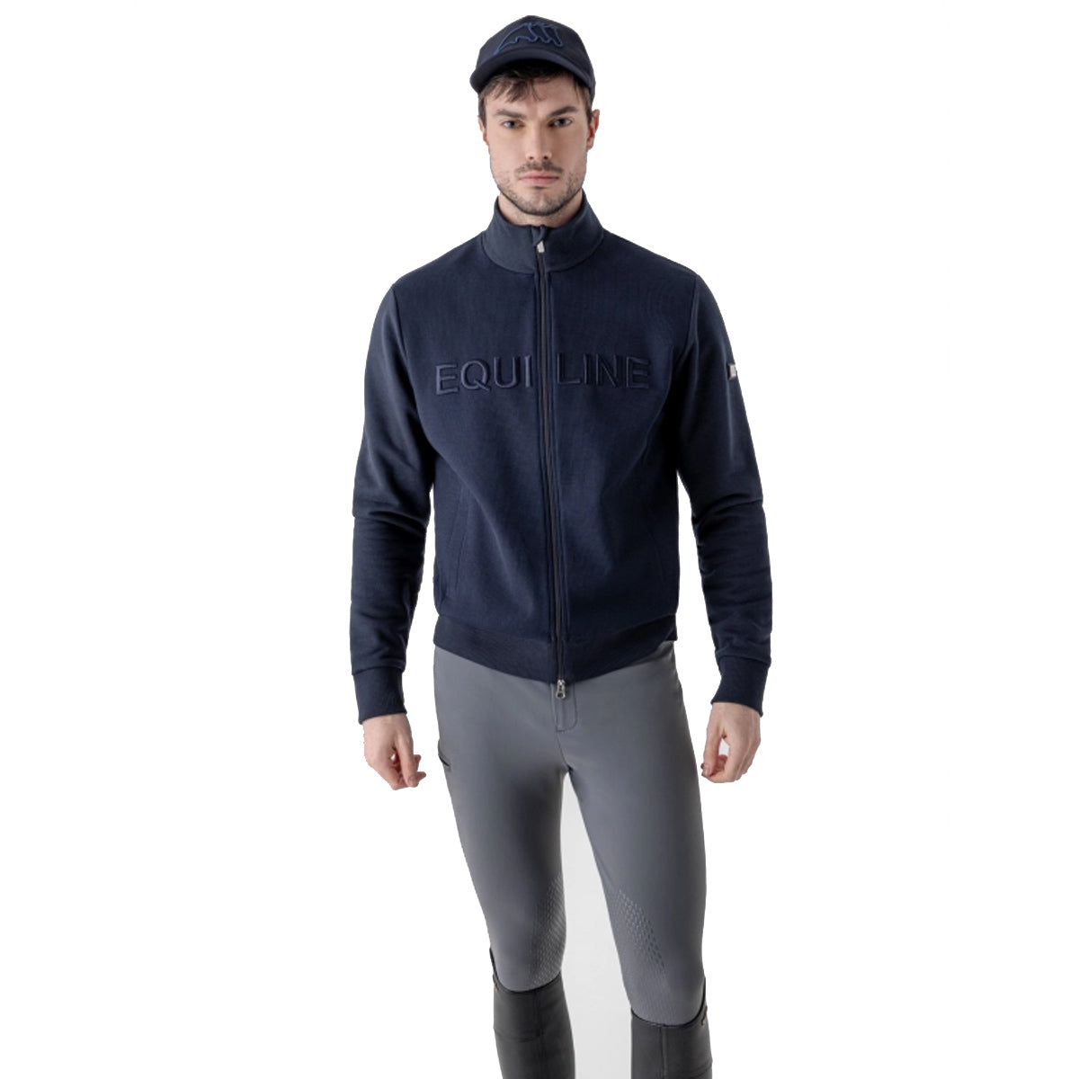 EQUILINE FELPA UOMO FULL ZIP EGAR 32EQ-ES024PR09517 002BLU 