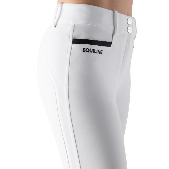 EQUILINE Pantalone Donna Con Grip Al Ginocchio 32EQ-ES124PN09104 001BIANCO 