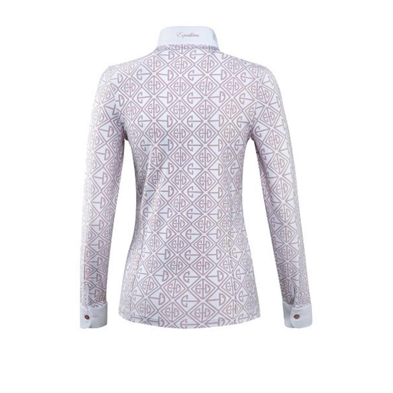 EQUILINE Polo Da Concorso Donna A Manica Lunga Malva PM-EQ-H00808 072MALVA 
