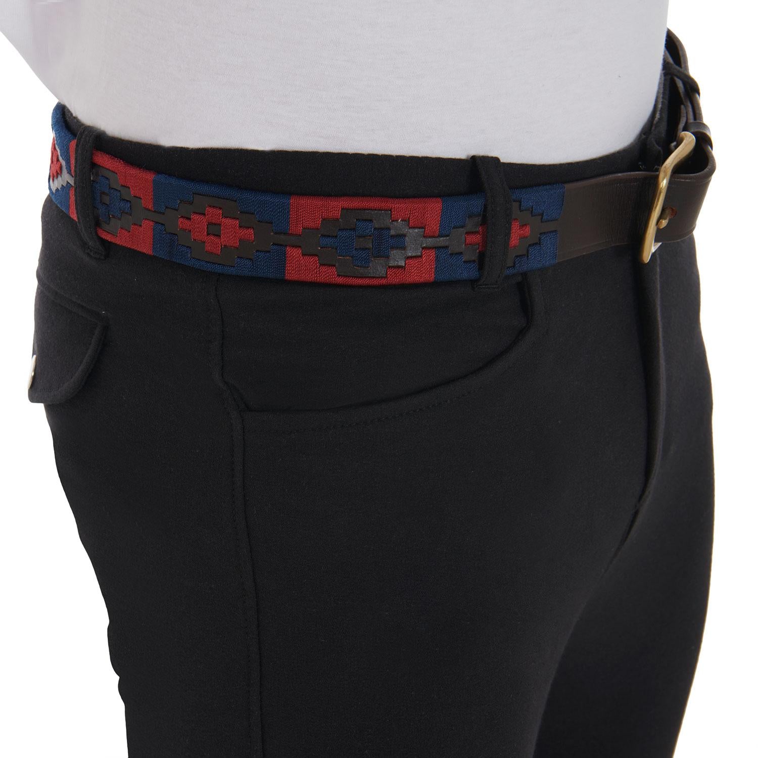 Cintura Polo S Equestro Marrone/Blu/Burgundy 09AMA-AB00625 BROWN BLUE BURGUNDY EQUESTRO 