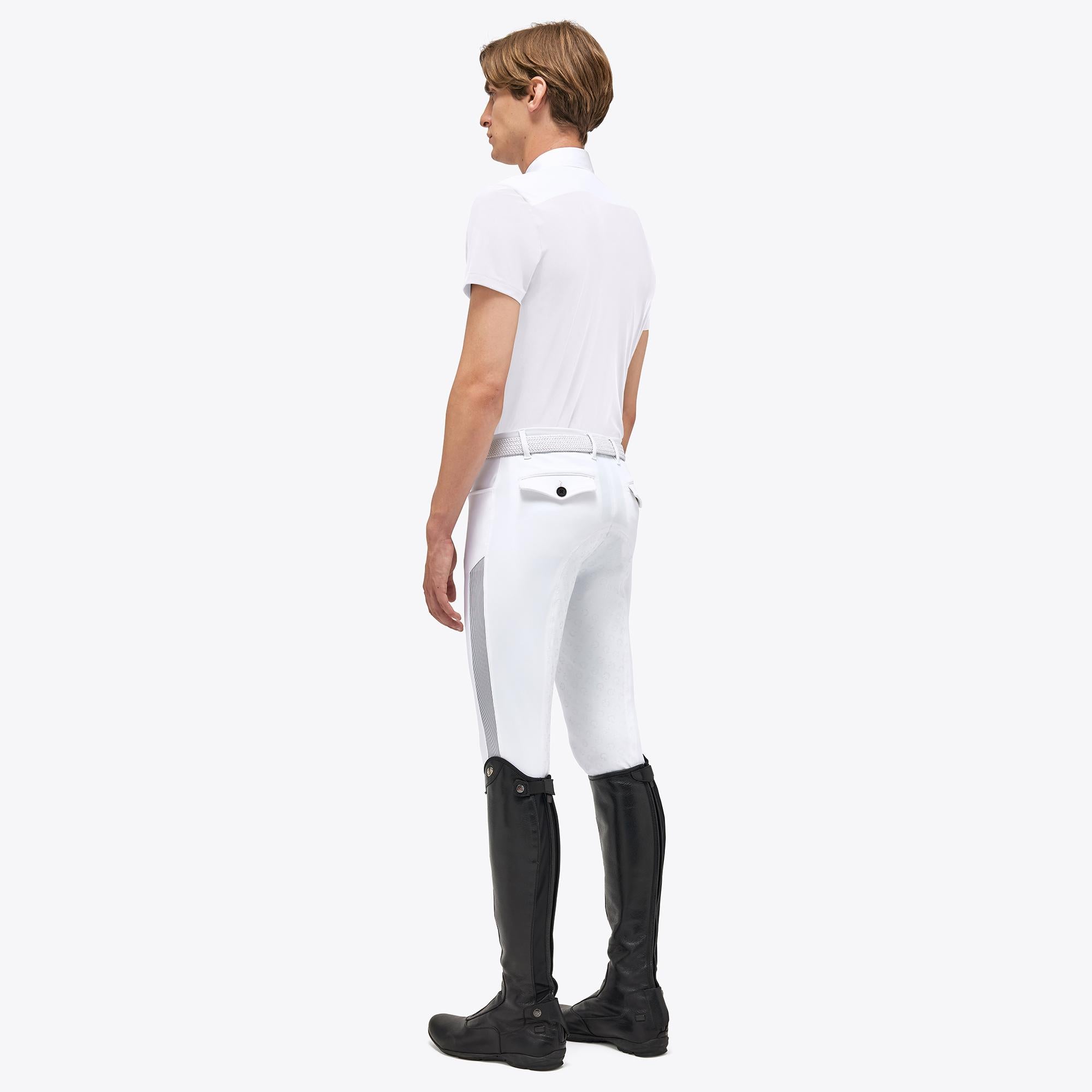 POLO DA COMPETIZIONE IN JERSEY UOMO CAVALLERIA TOSCANA 30CT-POU337JE022 0001WHITE CAVALLERIA TOSCANA 