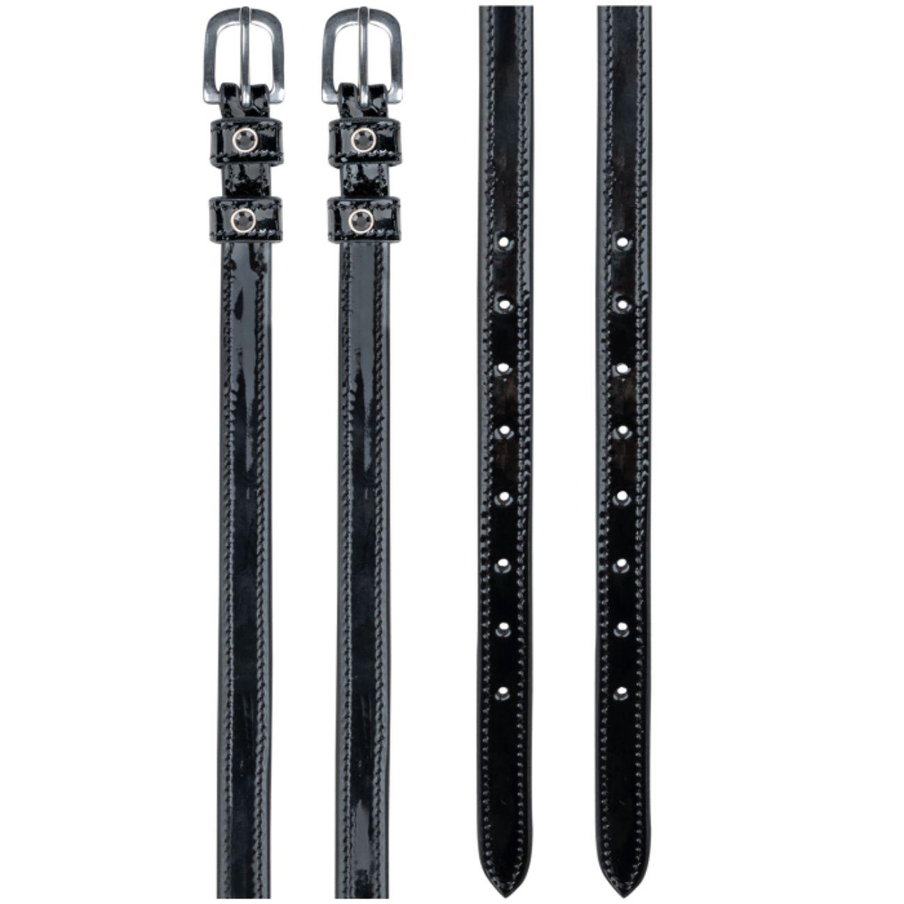 WALDHAUSEN Cinturini Per Speroni 47cm In Pelle Lucida Con Strass 13825 NERO 