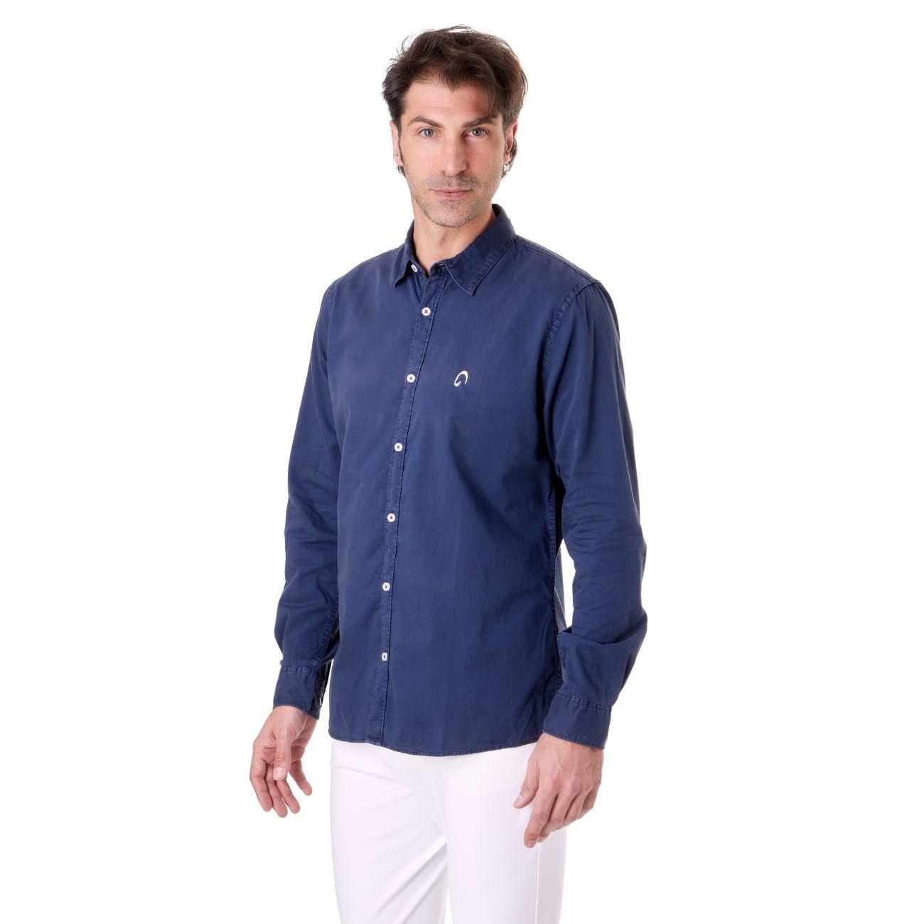 Camicia Di Cotone Da Uomo Mascheroni Blu MASCHERONI-NS502 NAVYBLUE MASCHERONI SELLERIA 