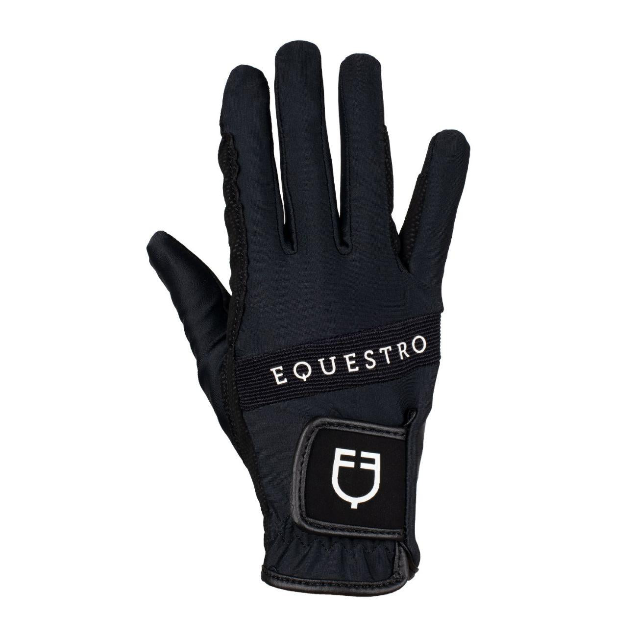 Guanti In Tessuto Tecnico Con Logo Equestro ETU03017 BLACK/WHITE ROECKL 