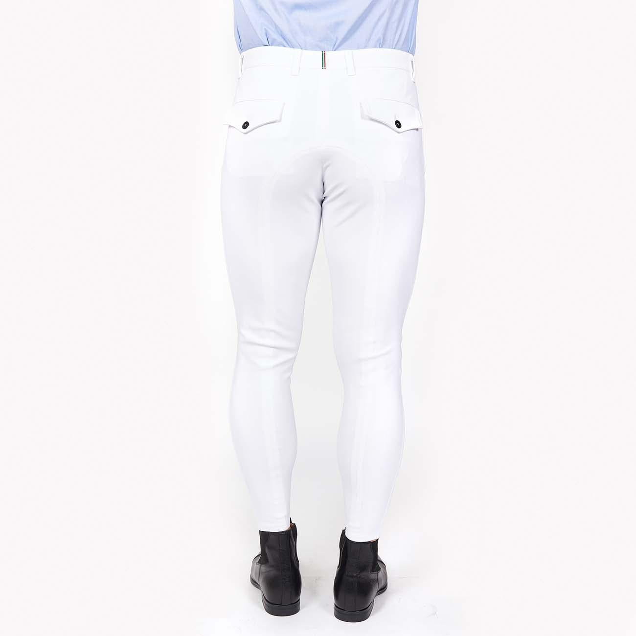 PANTALONE DA EQUITAZIONE UOMO CON GRIP 4 TASCHE 09MA-04ROMA 001BIANCO MASCHERONI SELLERIA 