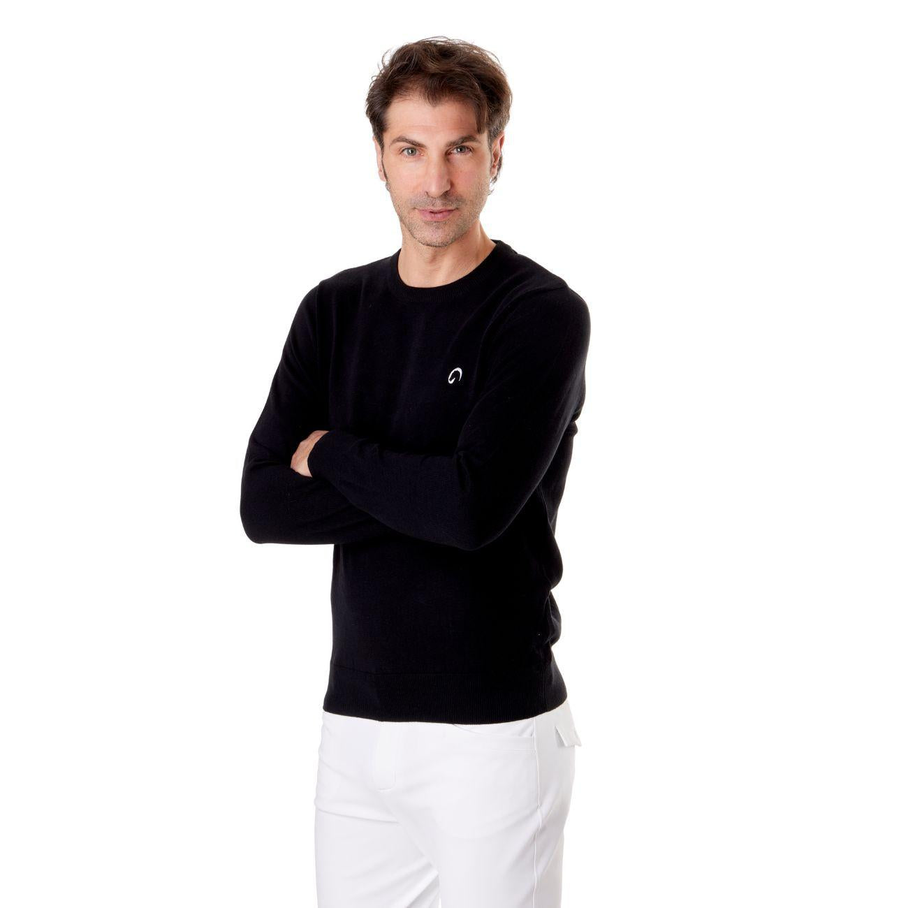 Pullover Girocollo Da Uomo Casual Mascheroni Nero MASCHERONI-NS901 BLACK MASCHERONI SELLERIA 