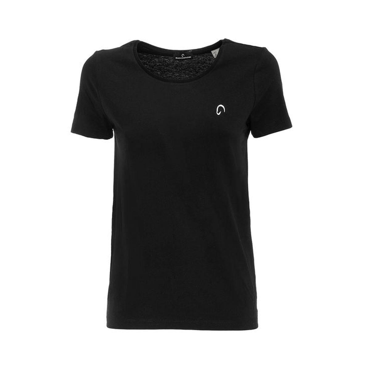 T-SHIRT GIROCOLLO IN COTONE DONNA MASCHERONI-NS322 BLACK MASCHERONI SELLERIA
