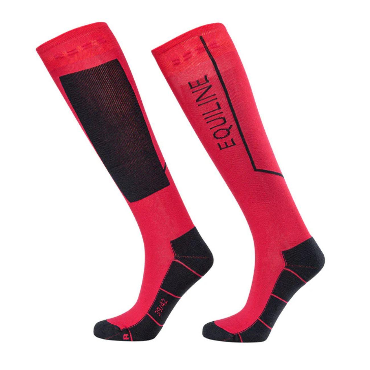 EQUILINE Calze Unisex Con Grip PM-EQ-T11296 010RED 
